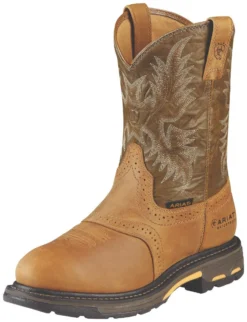 Ariat Boots: Men's Composite Toe 10008635 Waterproof Workhog Pull-On Cowboy Boots -Carlos Trendy 10008635 3 4 front