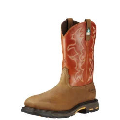 Ariat Boots: Men's Brown 10017170 Puncture-Resistant Composite Toe Workhog Cowboy Boots 9 Ariat Boots: Men's Brown 10017170 Puncture-Resistant Composite Toe Workhog Cowboy Boots -Carlos Trendy 10017170 3 4 front