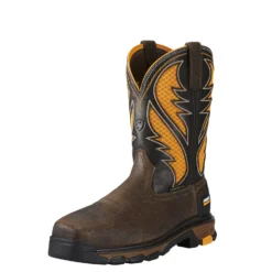 Ariat Boots: Composite Toe 10020072 Men's Brown Pull On Intrepid Venttek Work Boots -Carlos Trendy 10020072 3 4 front