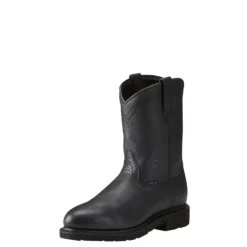 Ariat Boots: Men's Black 10021473 Sierra Pull On Steel Toe Work Boots 9 Ariat Boots: Men's Black 10021473 Sierra Pull On Steel Toe Work Boots -Carlos Trendy 10021473 3 4 front