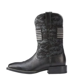 Ariat Boots: Men's 10023361 Black Deertan Sport Patriot Western Boot -Carlos Trendy 10023361 side
