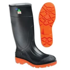 Servus Boots: Men's 75145C Black Orange Steel Toe Waterproof PVC 15IN Boot -Carlos Trendy 75145c