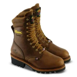 Thorogood Boots: Men's 804-3554 Brown CrazyHorse Insulated Steel Toe Logger Work Boot