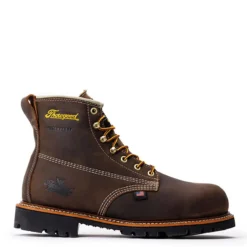 Thorogood Boots: Men's 804 4514 Brown Nano Safety Toe USA Made American Heritage Waterproof Insulated Crazyhorse Work Boot -Carlos Trendy 804 4514 2edit