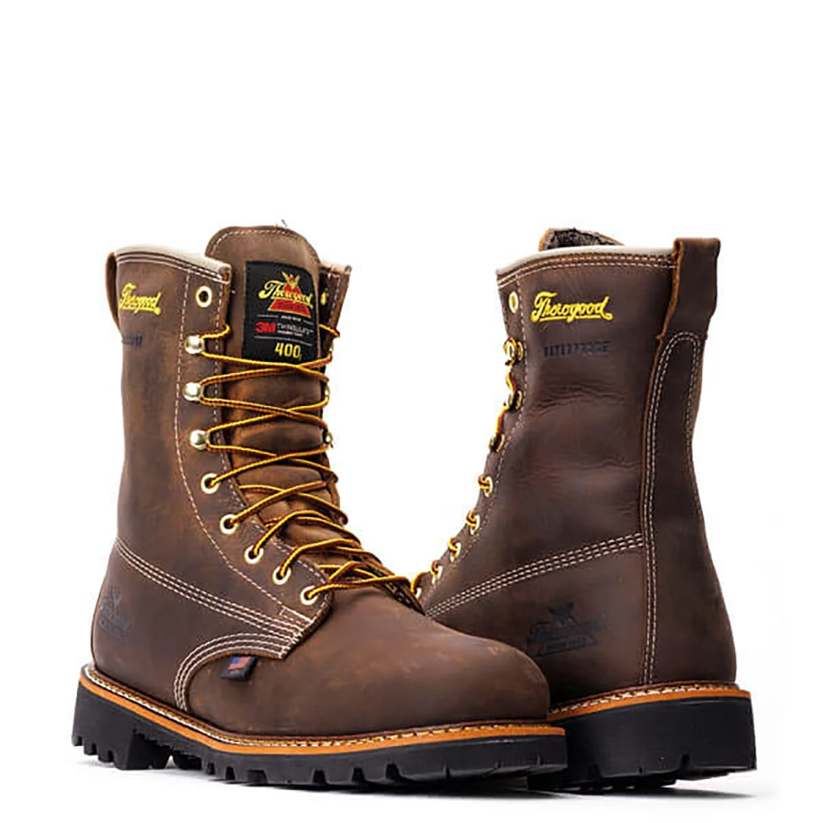 Thorogood Boots: Men's 804 4520 Brown Nano Toe USA Made American Heritage 8" Waterproof Insulated Crazyhorse Work Boot 4 Thorogood Boots: Men's 804 4520 Brown Nano Toe USA Made American Heritage 8" Waterproof Insulated Crazyhorse Work Boot - Image 4