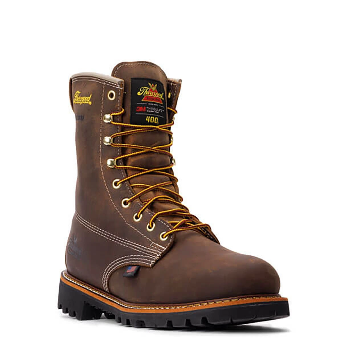 Thorogood Boots: Men's 804 4520 Brown Nano Toe USA Made American Heritage 8" Waterproof Insulated Crazyhorse Work Boot 1 Thorogood Boots: Men's 804 4520 Brown Nano Toe USA Made American Heritage 8" Waterproof Insulated Crazyhorse Work Boot