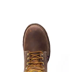 Thorogood Boots: Men's 814 4520 Brown Soft Toe USA Made American Heritage 8" Waterproof Insulated Crazyhorse Work Boot -Carlos Trendy 814 4520 6edit