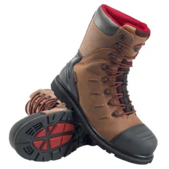 Avenger Boots: Men's A7556 Brown Composite Toe Hammer 8" Met Guard EH Waterproof Work Boot -Carlos Trendy a7556 8