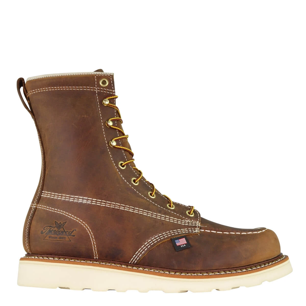 Thorogood Boots: Men's 814 4178 Brown 8" American Heritage Trail Crazyhorse Wedge Work Boot 3 Thorogood Boots: Men's 814 4178 Brown 8" American Heritage Trail Crazyhorse Wedge Work Boot - Image 3