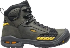 Keen Utility Boots: Men's 1025697 Magnet Black Troy 6" Carbon-Fiber Toe Waterproof Work Boot