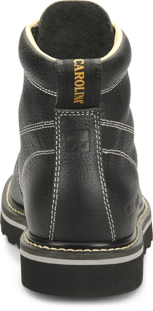 Carolina Boots: Men's CA7007 Black Flatiron 6" Moc Wedge Toe Work Boot 4 Carolina Boots: Men's CA7007 Black Flatiron 6" Moc Wedge Toe Work Boot - Image 4