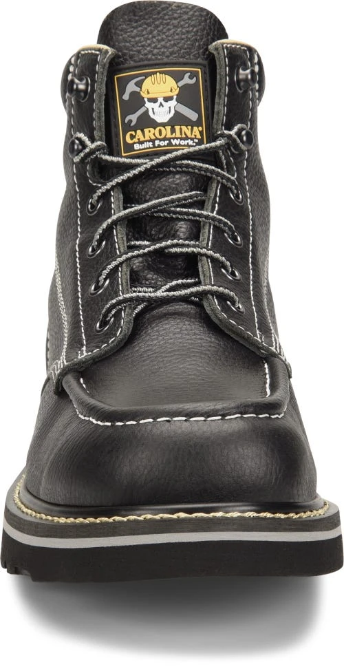 Carolina Boots: Men's CA7007 Black Flatiron 6" Moc Wedge Toe Work Boot 3 Carolina Boots: Men's CA7007 Black Flatiron 6" Moc Wedge Toe Work Boot - Image 3