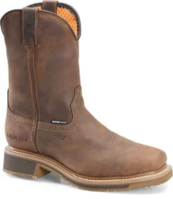 Carolina Boots: Menβs CA8536 Brown Anchor 10β Waterproof Composite Square Toe Roper