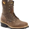 Carolina Boots: Men's CA9855 Brown 8" Composite Square Toe Waterproof Logger Boot