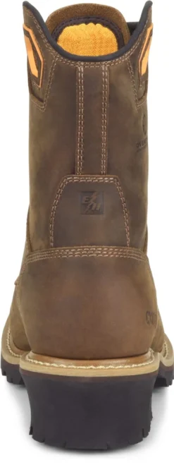 Carolina Boots: Men's CA9855 Brown 8" Composite Square Toe Waterproof Logger Boot -Carlos Trendy ca9855 500xauto heel