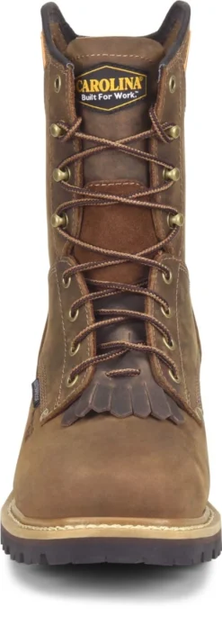 Carolina Boots: Men's CA9855 Brown 8" Composite Square Toe Waterproof Logger Boot -Carlos Trendy ca9855 500xauto toe