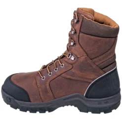 Carhartt Boots: Men's CMF8720 Brown Met Guard Waterproof 8-Inch Work Boots -Carlos Trendy carhartt cwf8720 i 01