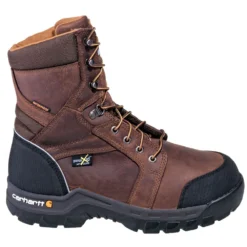 Carhartt Boots: Men's CMF8720 Brown Met Guard Waterproof 8-Inch Work Boots -Carlos Trendy carhartt cwf8720 o 01
