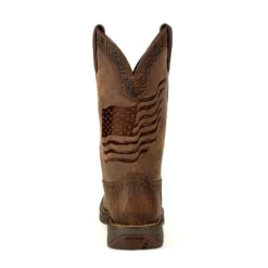 Durango Boots: Men's DDB0314 Brown Rebel Distressed Flag Pull On Square Toe Western Boot -Carlos Trendy ddb0314 back