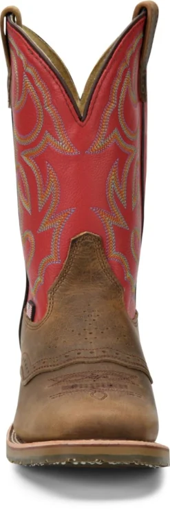Double H Boots: Men's DH3556 Red Leather USA-Made 11-Inch Cowboy Boots -Carlos Trendy dh3556 500xauto toe