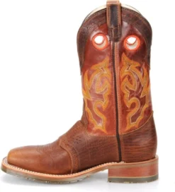 Double H Boots: Men's DH4400 Brown 12" Mickey ICE Roper Domestic Wide Square Toe Cowboy Boot -Carlos Trendy dh4400 500xauto instep