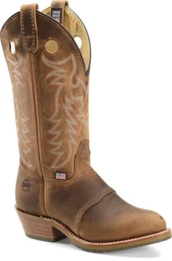 Double H Boots: Women's DH5159 Brown Daniela 12" Domestic ICE Buckaroo Cowboy Boot