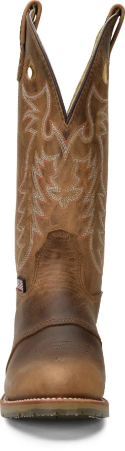 Double H Boots: Women's DH5159 Brown Daniela 12" Domestic ICE Buckaroo Cowboy Boot -Carlos Trendy dh5159 500xauto toe