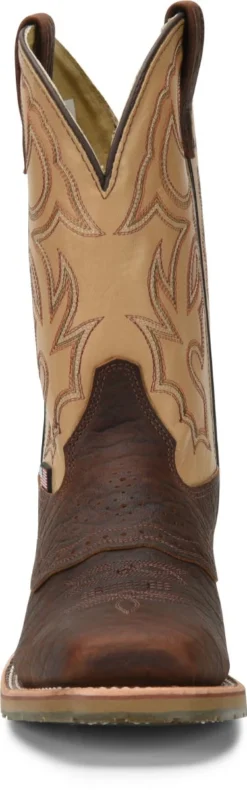 Double H Boots: Men's DH5305 Brown Square Steel Toe Graham 11" ICE Roper Cowboy Boot 8 Double H Boots: Men's DH5305 Brown Square Steel Toe Graham 11" ICE Roper Cowboy Boot -Carlos Trendy dh5305 500xauto toe