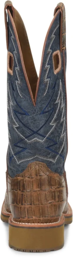 Double H Boots: Men’s DH7011 Navy NYLES 11” Steel Toe Square Toe Roper -Carlos Trendy dh7011 500xauto heel