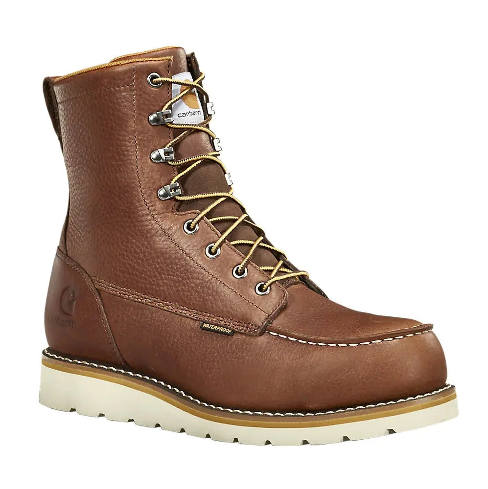 Black Diamond Boots: Men's FW8275 Red Brown 8" Moc Toe Waterproof Wedge Boot 1 Black Diamond Boots: Men's FW8275 Red Brown 8" Moc Toe Waterproof Wedge Boot