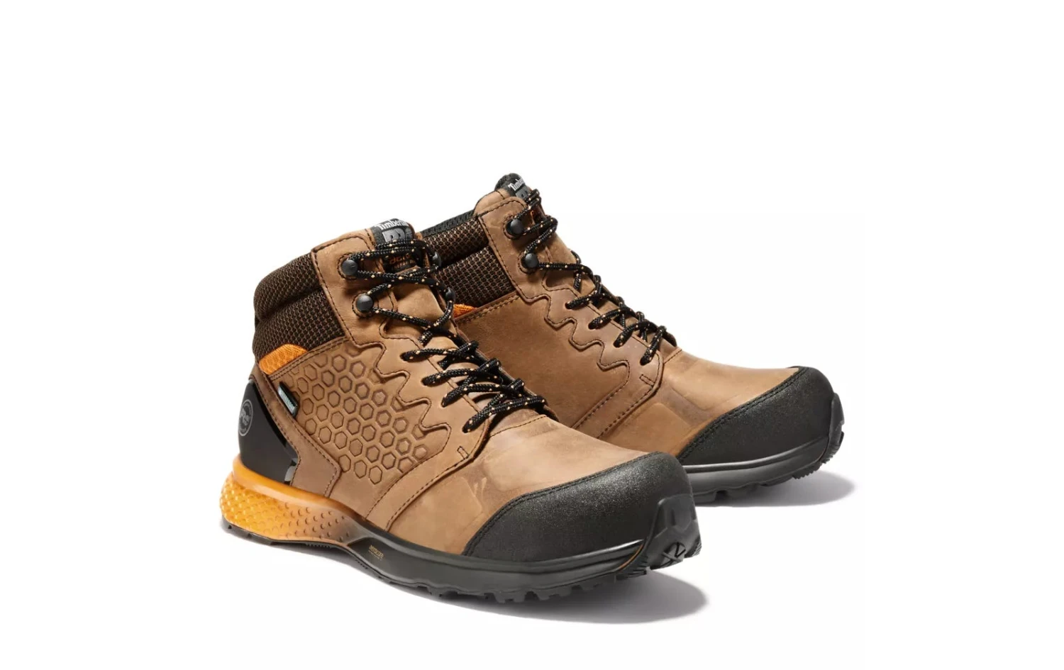 Timberland Pro Boots: Men's A1ZR1 Brown Orange Reaxion Composite Toe Waterproof Hiker 4 Timberland Pro Boots: Men's A1ZR1 Brown Orange Reaxion Composite Toe Waterproof Hiker - Image 4