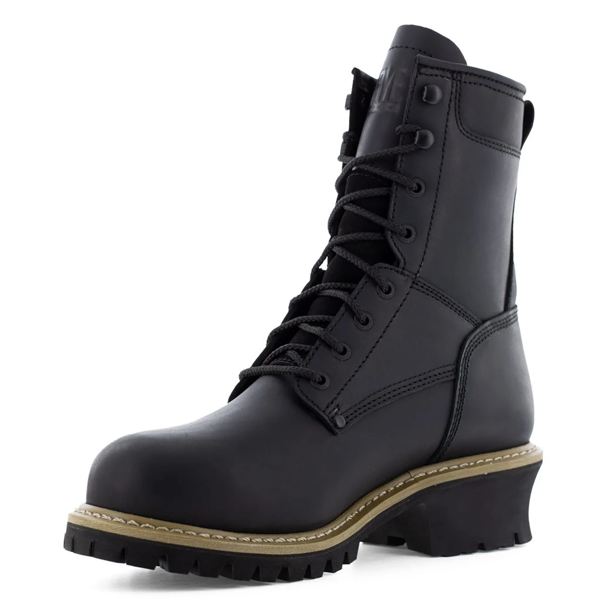 Frye Boots: Men's FR40201 Black Steel Toe 8" Waterproof Logger Work Boot 3 Frye Boots: Men's FR40201 Black Steel Toe 8" Waterproof Logger Work Boot - Image 3
