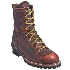 Georgia Boots: Men's Brown G7313 Waterproof EH Steel Toe Logger Boots -Carlos Trendy g7313st georgiap 01