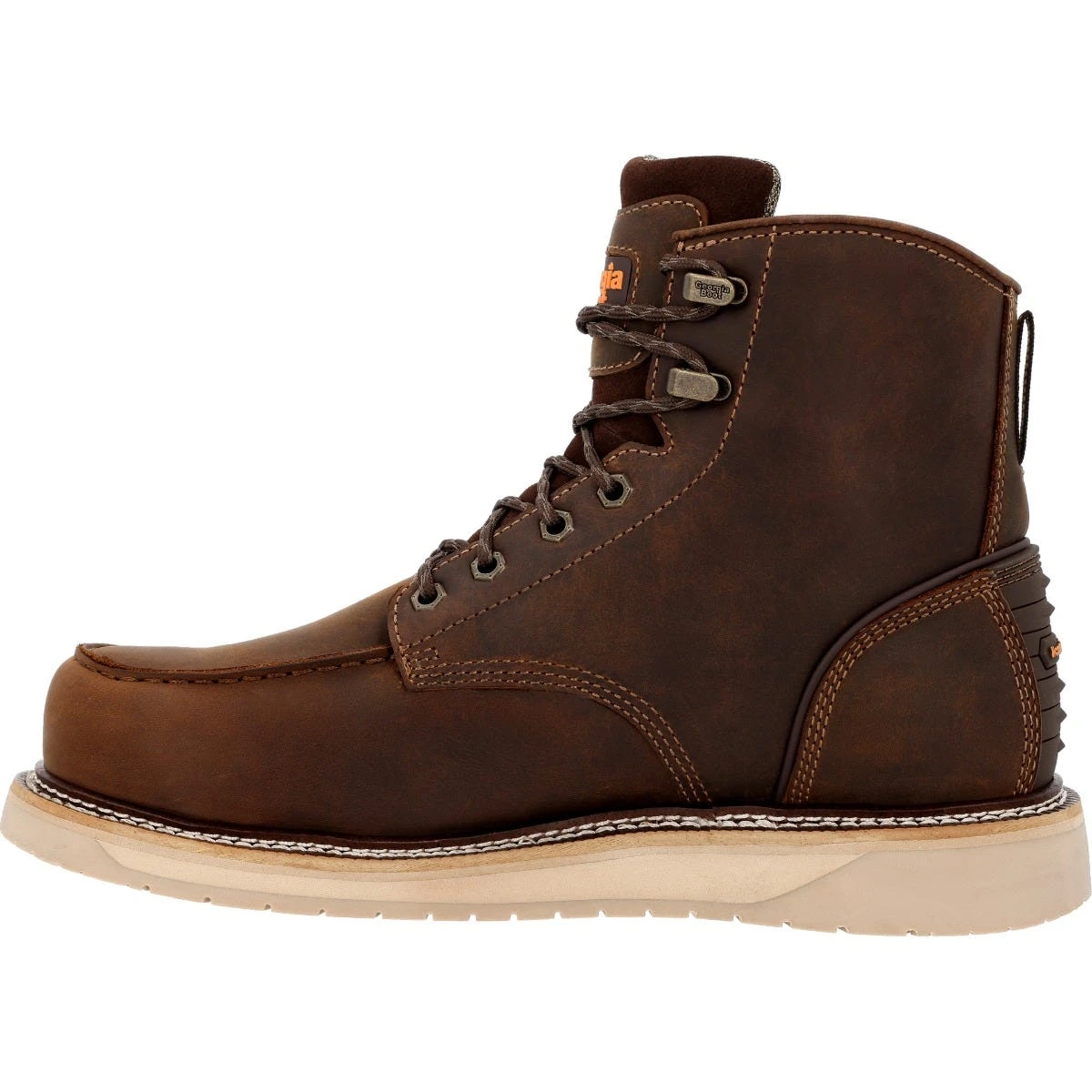 Georgia Boots: Men's GB00592 Brown Nano Composite Toe AMP LT Wedge Moc Toe Waterproof Work Boot 3 Georgia Boots: Men's GB00592 Brown Nano Composite Toe AMP LT Wedge Moc Toe Waterproof Work Boot - Image 3