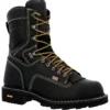 Georgia Boots: Men's GB00603 Black Plain Toe 8" USA Made Logger Waterproof Work Boot