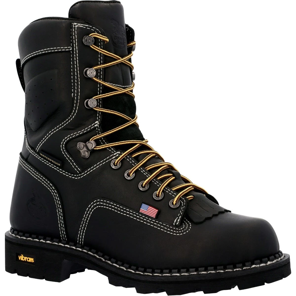 Georgia Boots: Men's GB00603 Black Plain Toe 8" USA Made Logger Waterproof Work Boot 1 Georgia Boots: Men's GB00603 Black Plain Toe 8" USA Made Logger Waterproof Work Boot