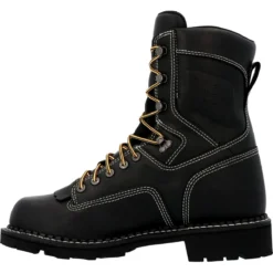 Georgia Boots: Men's GB00603 Black Plain Toe 8" USA Made Logger Waterproof Work Boot 9 Georgia Boots: Men's GB00603 Black Plain Toe 8" USA Made Logger Waterproof Work Boot -Carlos Trendy gb00603 instep profile