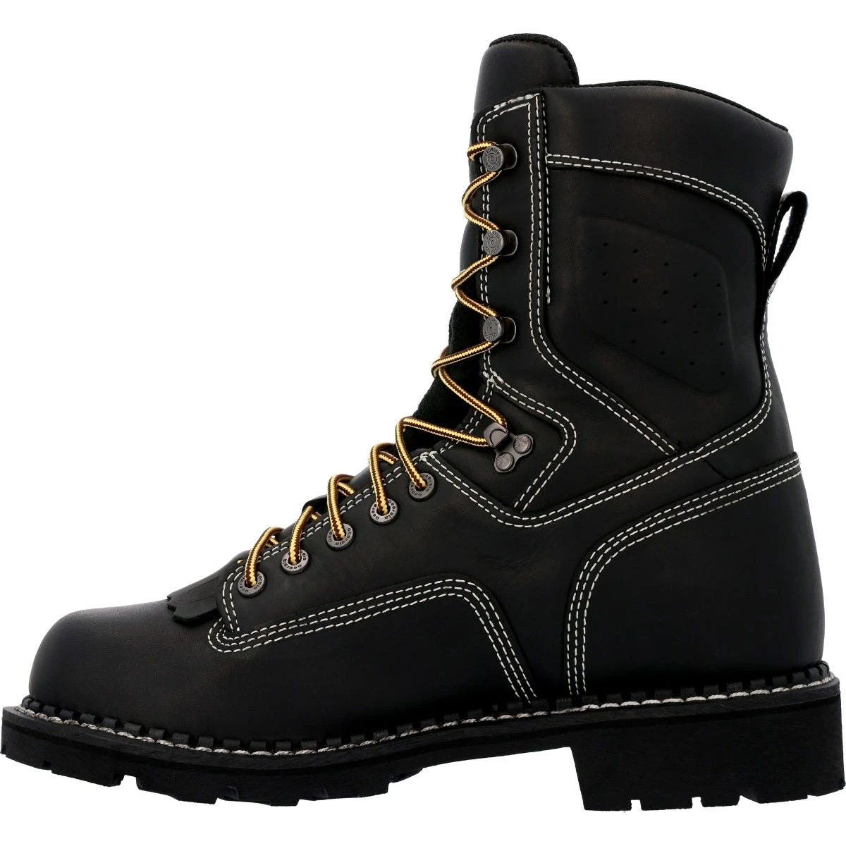 Georgia Boots: Men's GB00603 Black Plain Toe 8" USA Made Logger Waterproof Work Boot 3 Georgia Boots: Men's GB00603 Black Plain Toe 8" USA Made Logger Waterproof Work Boot - Image 3
