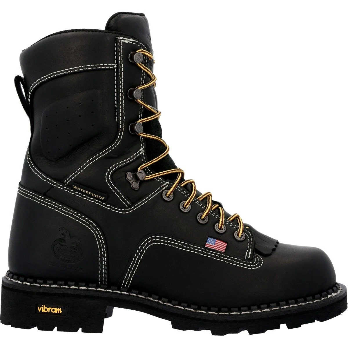 Georgia Boots: Men's GB00603 Black Plain Toe 8" USA Made Logger Waterproof Work Boot 2 Georgia Boots: Men's GB00603 Black Plain Toe 8" USA Made Logger Waterproof Work Boot - Image 2