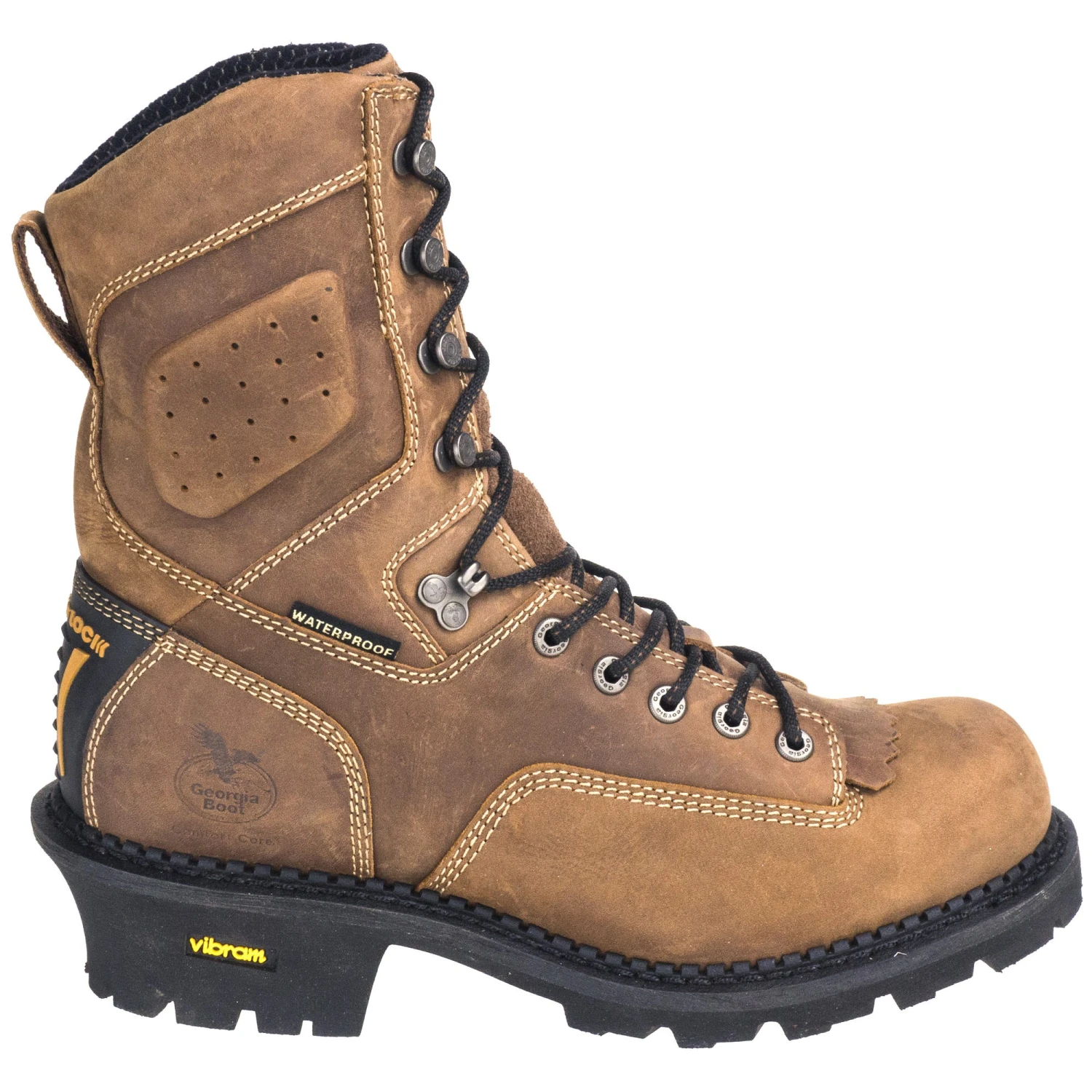 Georgia Boots: Men's Waterproof GB00096 Brown Slip-Resistant Comfort Core General Toe Logger Boots 4 Georgia Boots: Men's Waterproof GB00096 Brown Slip-Resistant Comfort Core General Toe Logger Boots - Image 4