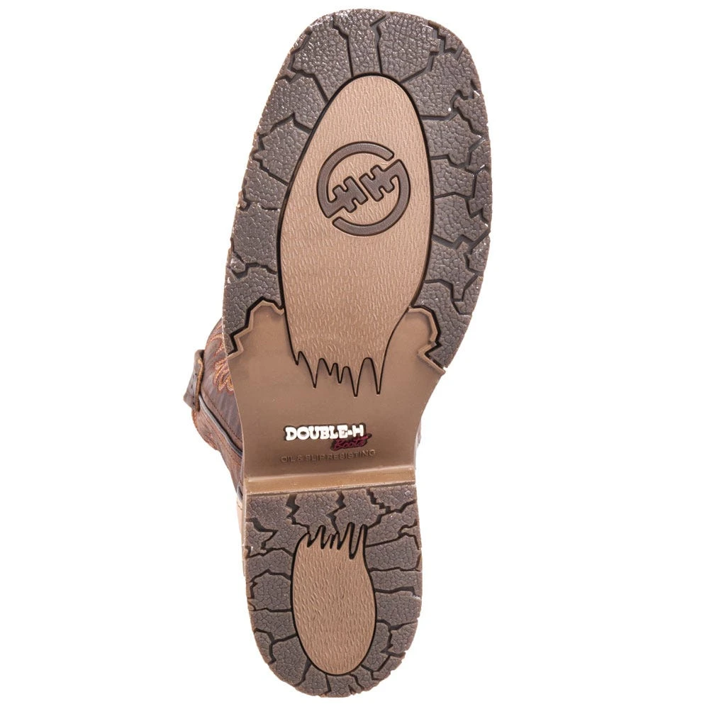 Double H Boots: Men's DH3567 Brown USA-Made Square Steel Toe EH Work Boots 6 Double H Boots: Men's DH3567 Brown USA-Made Square Steel Toe EH Work Boots - Image 6