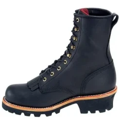 Chippewa Boots: Men's Steel Toe EH 73020 Black Logger Boots -Carlos Trendy image 45190