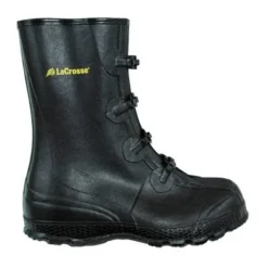 LaCrosse Boots: Men's 266160 Black Waterproof Rubber 4-Buckle Boot Overshoes