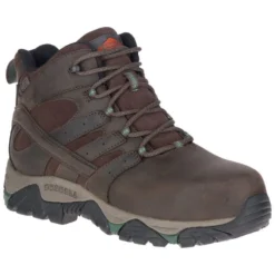 Merrell Boots: Men's J10627 Brown Moab Vertex Mid Composite Toe Waterproof Work Boot -Carlos Trendy j10627
