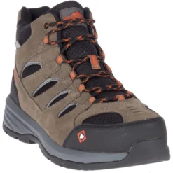 Merrell Boots: Men's J17817 Brown Orange Windoc Mid Steel Toe Waterproof Work Hiker