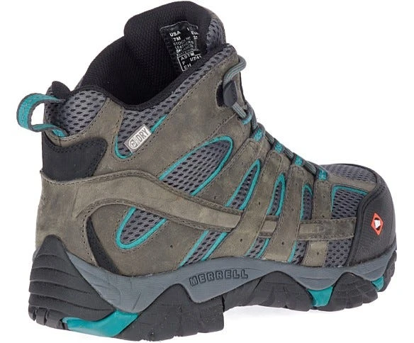 Merrell Boots: Women's J42076 Pewter Teal Moab Vertex Mid Composite Toe Waterproof Work Boot 6 Merrell Boots: Women's J42076 Pewter Teal Moab Vertex Mid Composite Toe Waterproof Work Boot - Image 6