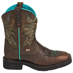 Justin Boots: Women's GY9624 8-Inch Mandra Chocolate Brown Cowboy Boots -Carlos Trendy justin l9624 o 01