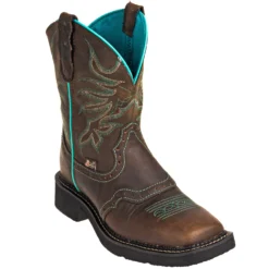 Justin Boots: Women's GY9624 8-Inch Mandra Chocolate Brown Cowboy Boots -Carlos Trendy justin l9624 p 01