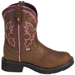 Justin Boots: Women's GY9903 Brown 8-Inch General Toe Gemma Cowboy Boots -Carlos Trendy justin l9903 o 01