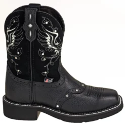 Justin Boots: Women's GY9977 Black Rhinestone Mandra 8-Inch Cowboy Boots -Carlos Trendy justin l9977 o 01